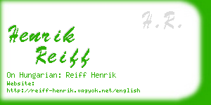 henrik reiff business card